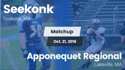 Matchup: Seekonk  vs. Apponequet Regional  2016
