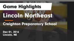 Lincoln Northeast  vs Creighton Preparatory School Game Highlights - Dec 01, 2016