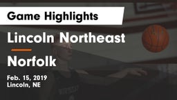 Lincoln Northeast  vs Norfolk  Game Highlights - Feb. 15, 2019