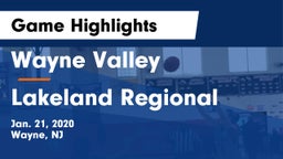 Wayne Valley  vs Lakeland Regional  Game Highlights - Jan. 21, 2020