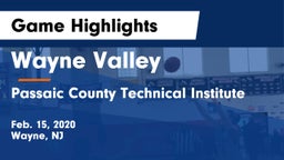 Wayne Valley  vs Passaic County Technical Institute Game Highlights - Feb. 15, 2020