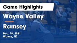 Wayne Valley  vs Ramsey  Game Highlights - Dec. 28, 2021