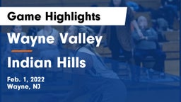 Wayne Valley  vs Indian Hills  Game Highlights - Feb. 1, 2022