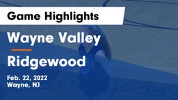 Wayne Valley  vs Ridgewood  Game Highlights - Feb. 22, 2022