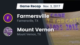 Recap: Farmersville  vs. Mount Vernon  2017