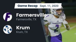 Recap: Farmersville  vs. Krum  2020