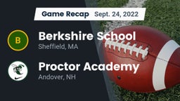 Recap: Berkshire  School vs. Proctor Academy  2022