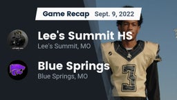 Recap: Lee's Summit HS vs. Blue Springs  2022