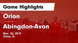 Orion  vs Abingdon-Avon  Game Highlights - Nov. 26, 2019