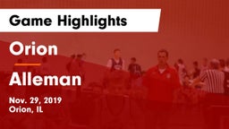 Orion  vs Alleman  Game Highlights - Nov. 29, 2019