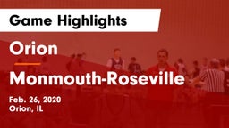 Orion  vs Monmouth-Roseville  Game Highlights - Feb. 26, 2020