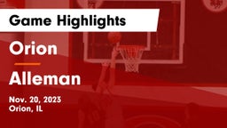 Orion  vs Alleman  Game Highlights - Nov. 20, 2023