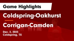 Coldspring-Oakhurst  vs Corrigan-Camden  Game Highlights - Dec. 2, 2023