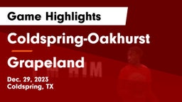 Coldspring-Oakhurst  vs Grapeland  Game Highlights - Dec. 29, 2023