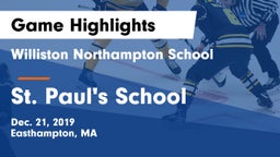 Williston Northampton School vs St. Paul's School Game Highlights - Dec. 21, 2019