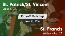 Matchup: St. Patrick/St. vs. St. Francis  2016