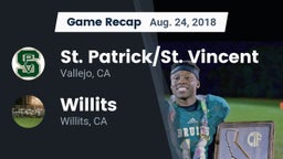 Recap: St. Patrick/St. Vincent  vs. Willits  2018