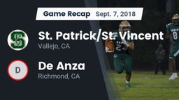 Recap: St. Patrick/St. Vincent  vs. De Anza  2018