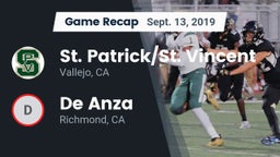 Recap: St. Patrick/St. Vincent  vs. De Anza  2019
