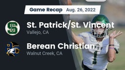Recap: St. Patrick/St. Vincent  vs. Berean Christian  2022