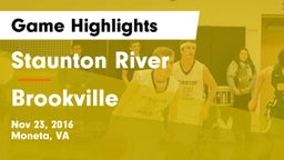 Staunton River  vs Brookville Game Highlights - Nov 23, 2016