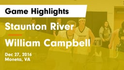 Staunton River  vs William Campbell Game Highlights - Dec 27, 2016