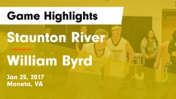 Staunton River  vs William Byrd  Game Highlights - Jan 25, 2017