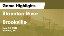 Staunton River  vs Brookville  Game Highlights - Nov. 21, 2017