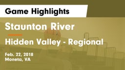 Staunton River  vs Hidden Valley - Regional Game Highlights - Feb. 22, 2018