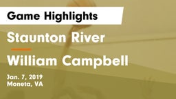 Staunton River  vs William Campbell Game Highlights - Jan. 7, 2019