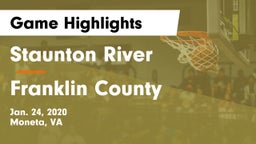 Staunton River  vs Franklin County  Game Highlights - Jan. 24, 2020