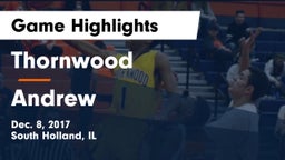 Thornwood  vs Andrew Game Highlights - Dec. 8, 2017