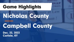 Nicholas County  vs Campbell County Game Highlights - Dec. 22, 2022