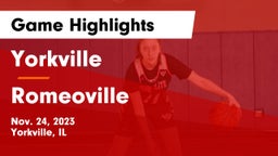 Yorkville  vs Romeoville  Game Highlights - Nov. 24, 2023
