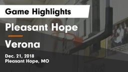 Pleasant Hope  vs Verona Game Highlights - Dec. 21, 2018