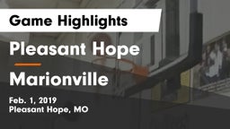 Pleasant Hope  vs Marionville  Game Highlights - Feb. 1, 2019