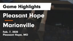 Pleasant Hope  vs Marionville  Game Highlights - Feb. 7, 2020