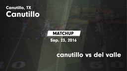 Matchup: Canutillo High vs. canutillo vs del valle 2016