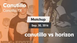 Matchup: Canutillo High vs. canutillo vs horizon 2016