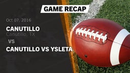 Recap: Canutillo  vs. canutillo vs ysleta 2016