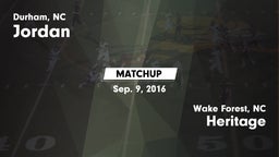 Matchup: Jordan  vs. Heritage  2016