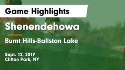 Shenendehowa  vs Burnt Hills-Ballston Lake  Game Highlights - Sept. 12, 2019