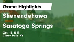 Shenendehowa  vs Saratoga Springs  Game Highlights - Oct. 15, 2019
