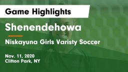 Shenendehowa  vs Niskayuna Girls Varisty Soccer Game Highlights - Nov. 11, 2020