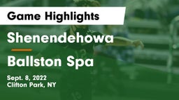 Shenendehowa  vs Ballston Spa  Game Highlights - Sept. 8, 2022