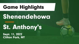 Shenendehowa  vs St. Anthony's  Game Highlights - Sept. 11, 2022
