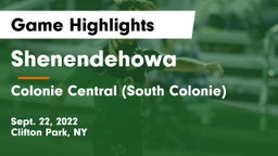 Shenendehowa  vs Colonie Central  (South Colonie) Game Highlights - Sept. 22, 2022