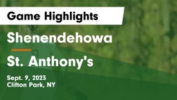 Shenendehowa  vs St. Anthony's  Game Highlights - Sept. 9, 2023