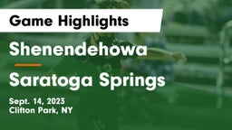 Shenendehowa  vs Saratoga Springs  Game Highlights - Sept. 14, 2023