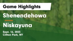 Shenendehowa  vs Niskayuna  Game Highlights - Sept. 16, 2023
